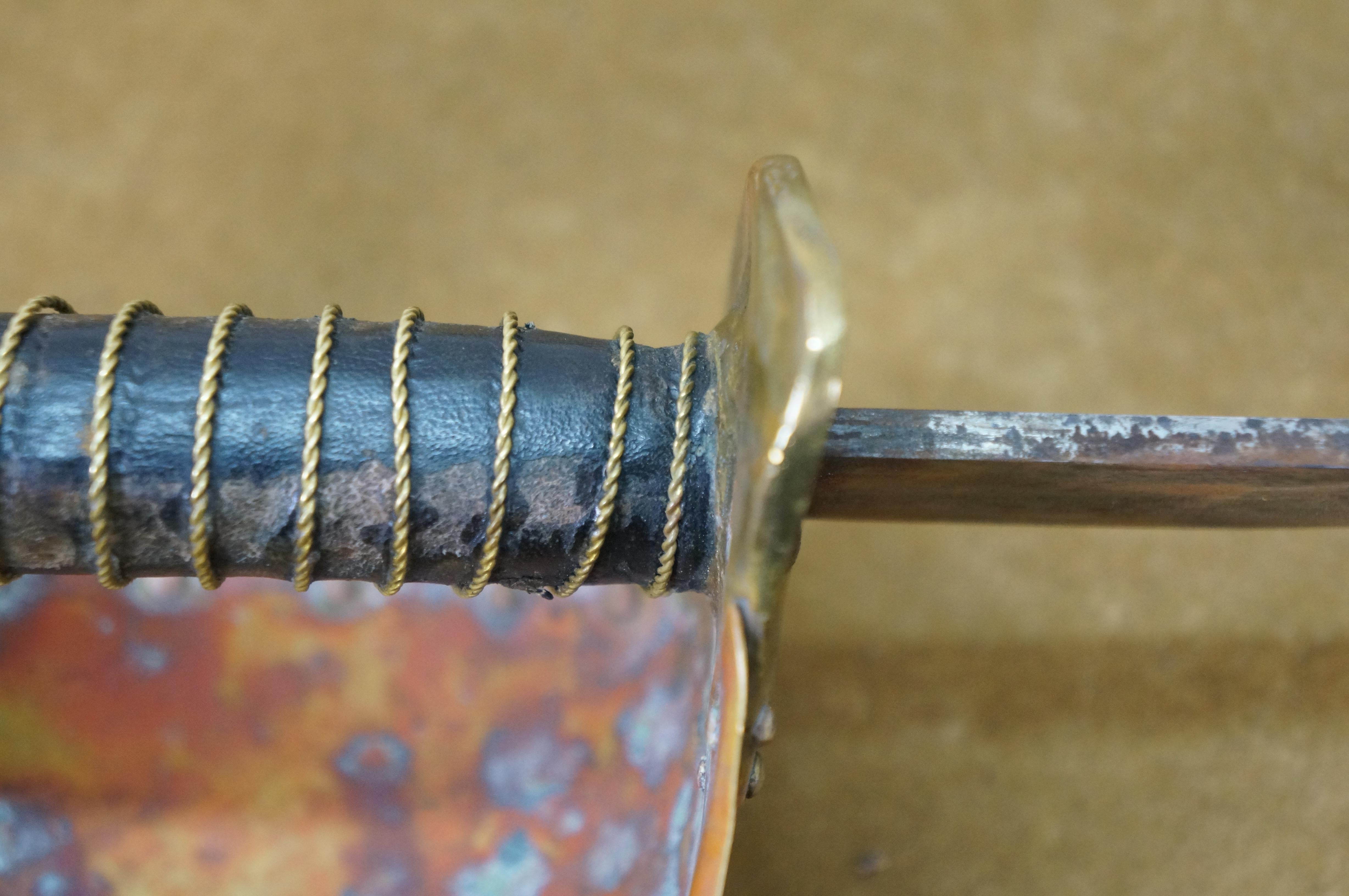 Antique 1862 Ames US Navy Civil War Cutlass Sword Leather Scabbard M1860 33