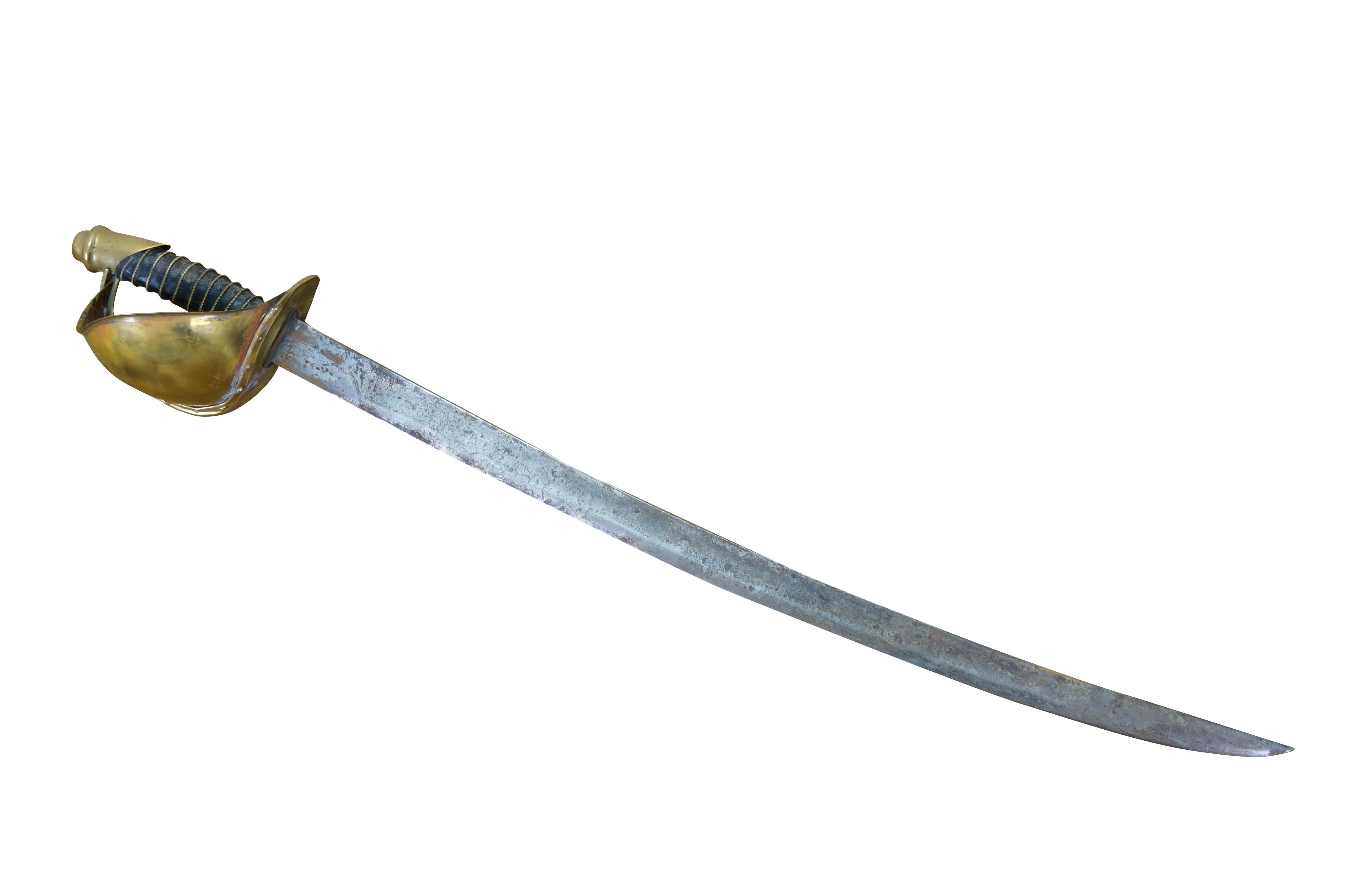 American Classical Antique 1862 Ames US Navy Civil War Cutlass Sword Leather Scabbard M1860 33