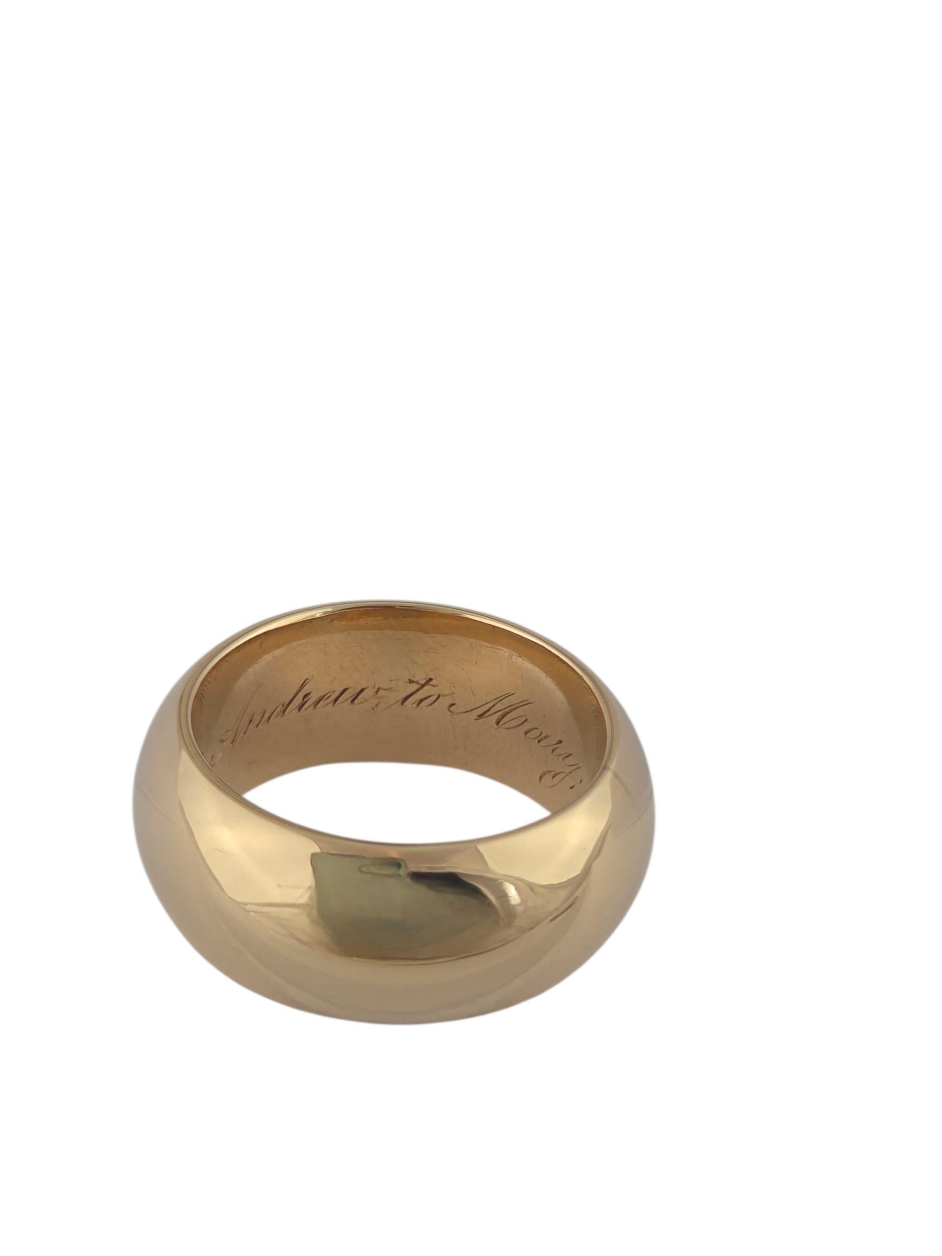 Victorian Antique 1868 18K Yellow Gold Wide Wedding Band #23759 For Sale