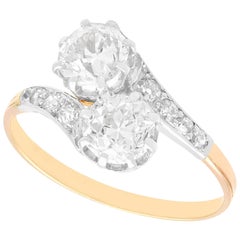 Vintage 1.87 Carat Diamond and Yellow Gold Twist Ring
