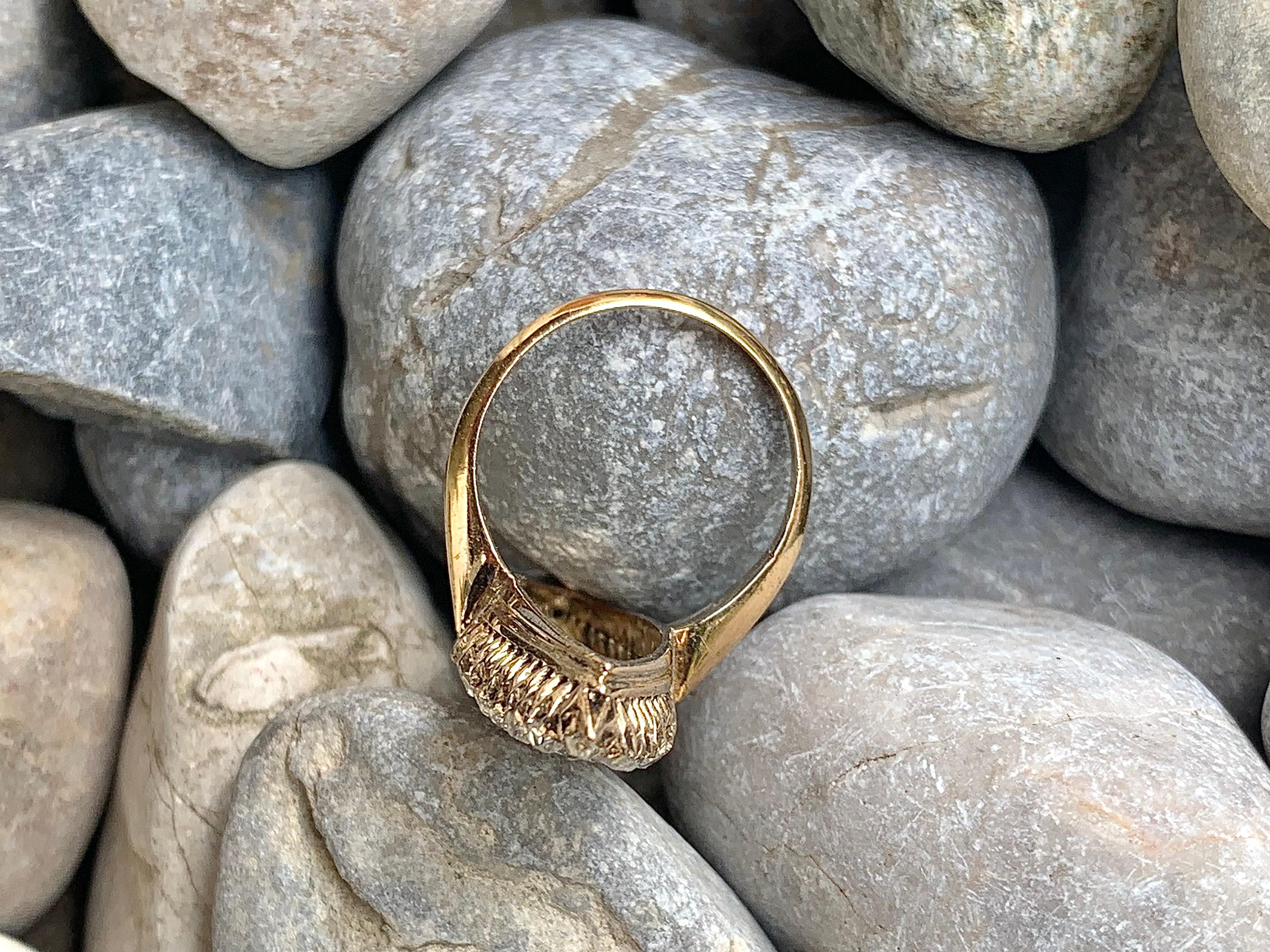 Antique 1870 Victorian Navette Shaped Diamond Statement Ring 18 Karat Rose Gold In Good Condition For Sale In Munich, Bavaria