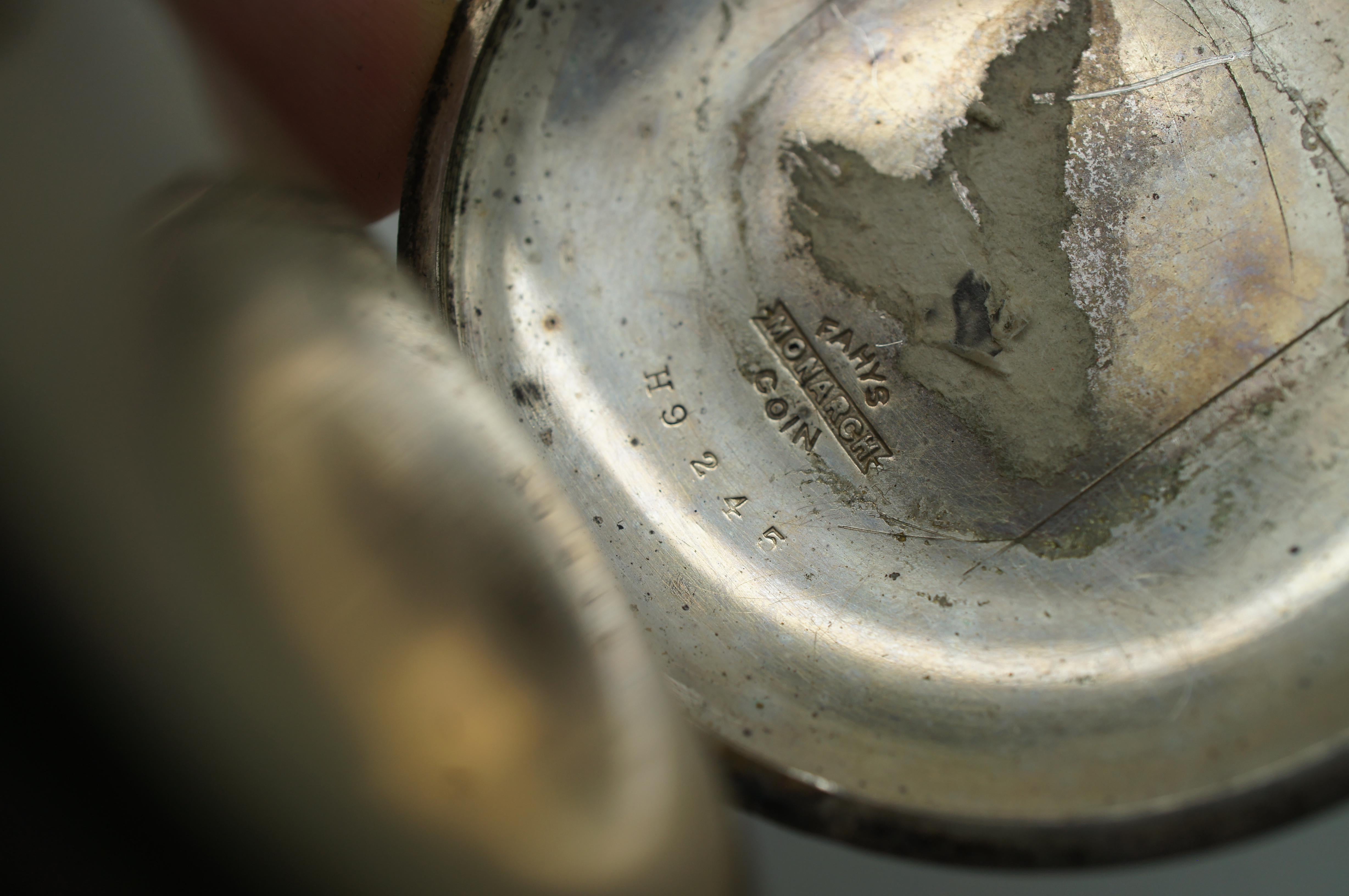 Antike 1870er American Waltham Key Wound 15J Tasche Münze Silber Uhr 18S  im Angebot 1