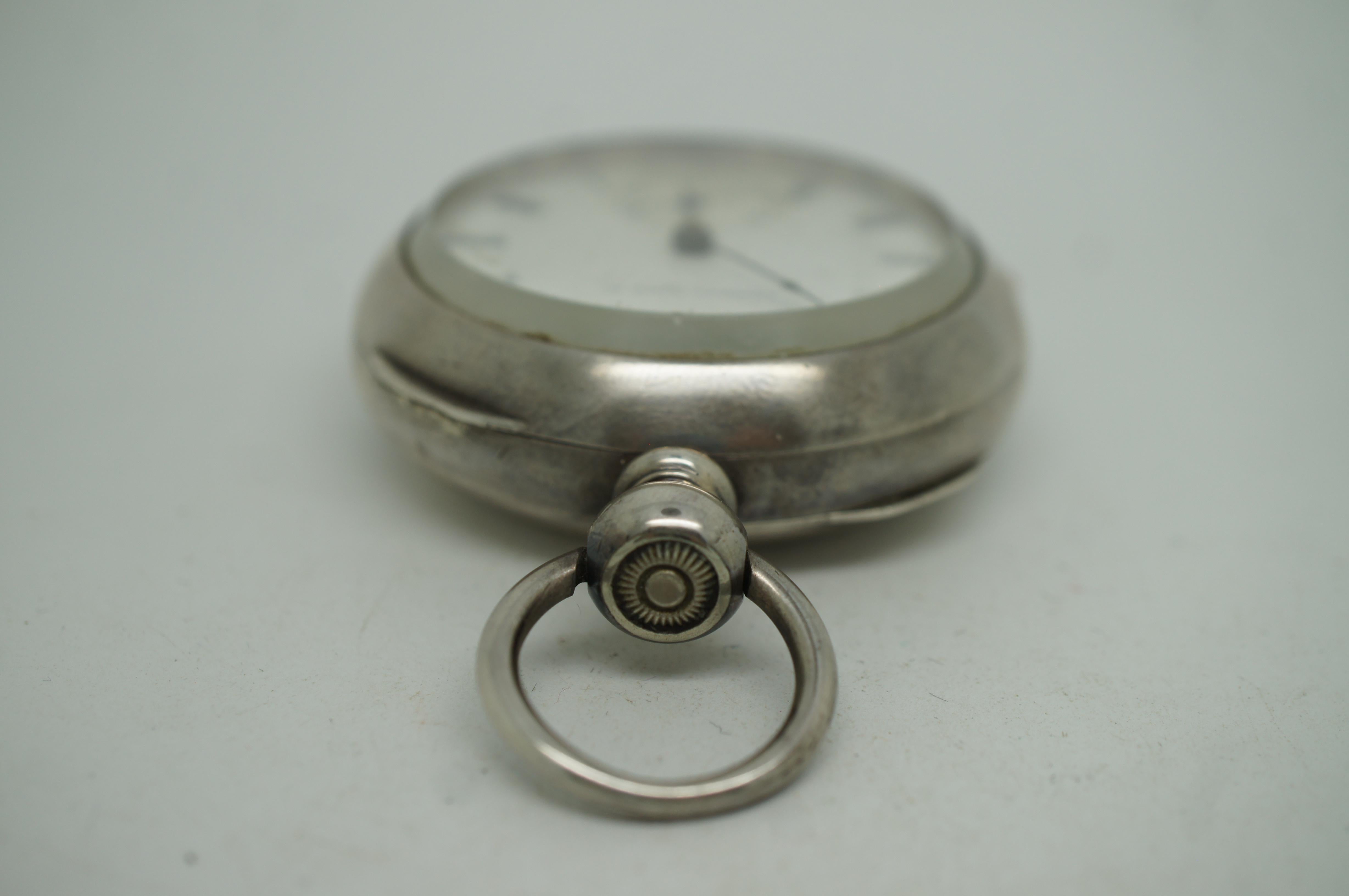 Antiquités 1870s American Waltham Key Wound 15J Pocket Coin Silver Watch 18S  en vente 3