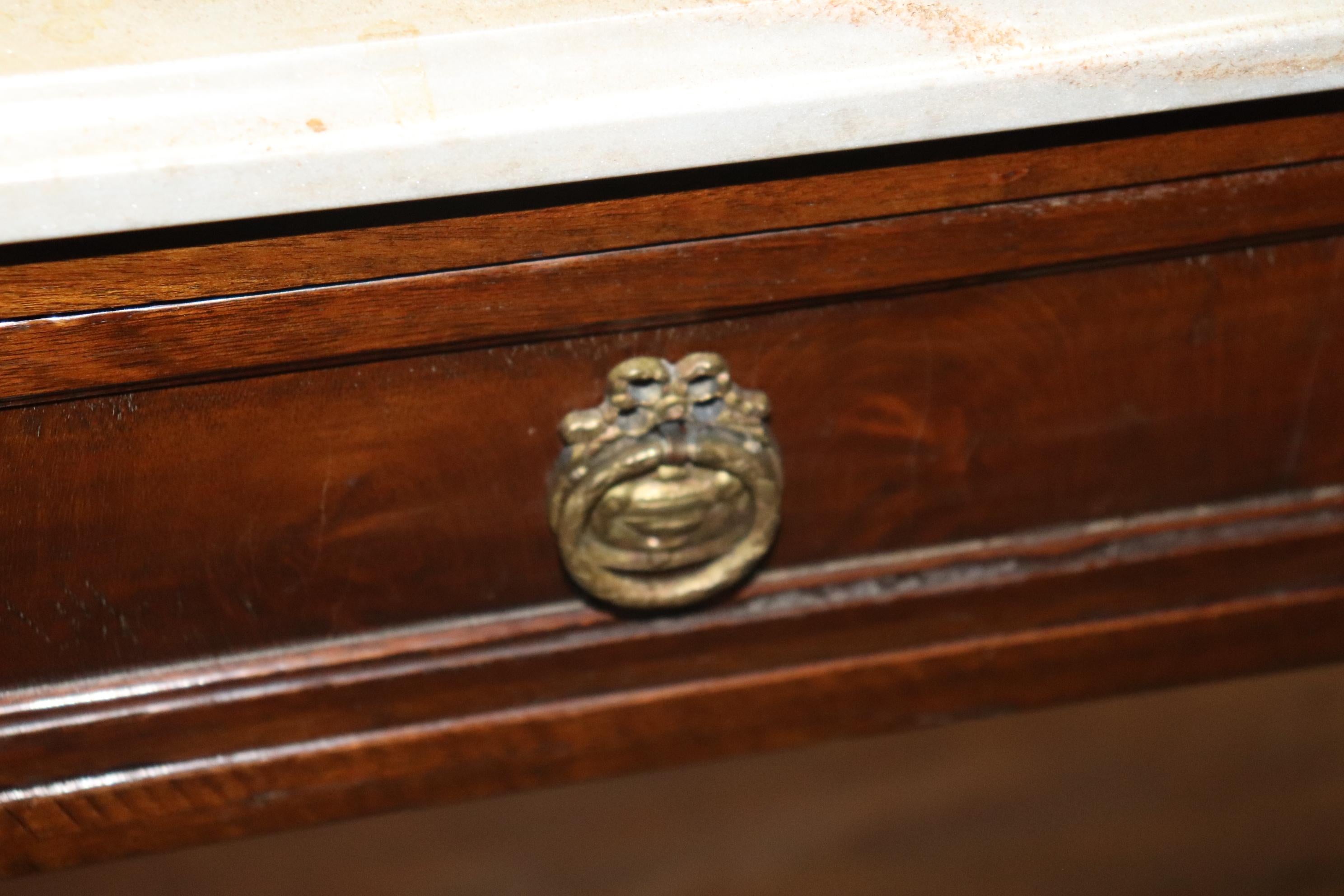 Antique 1870s era French Directoire Louis XVI Marble Top Console Table  5