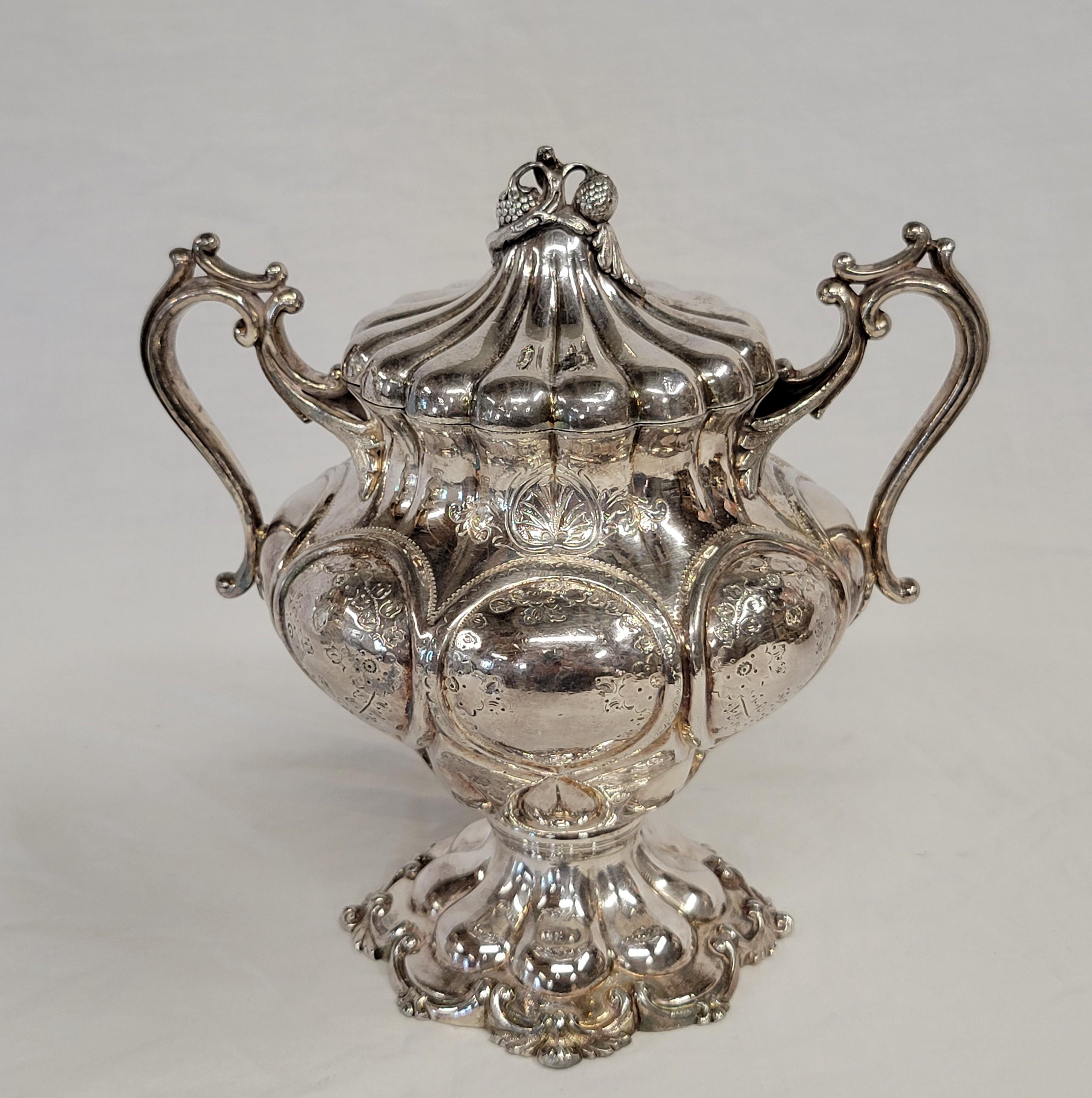 Vittoriano Antico set da tè e caffè in argento Redfield & Rice del 1870 in vendita
