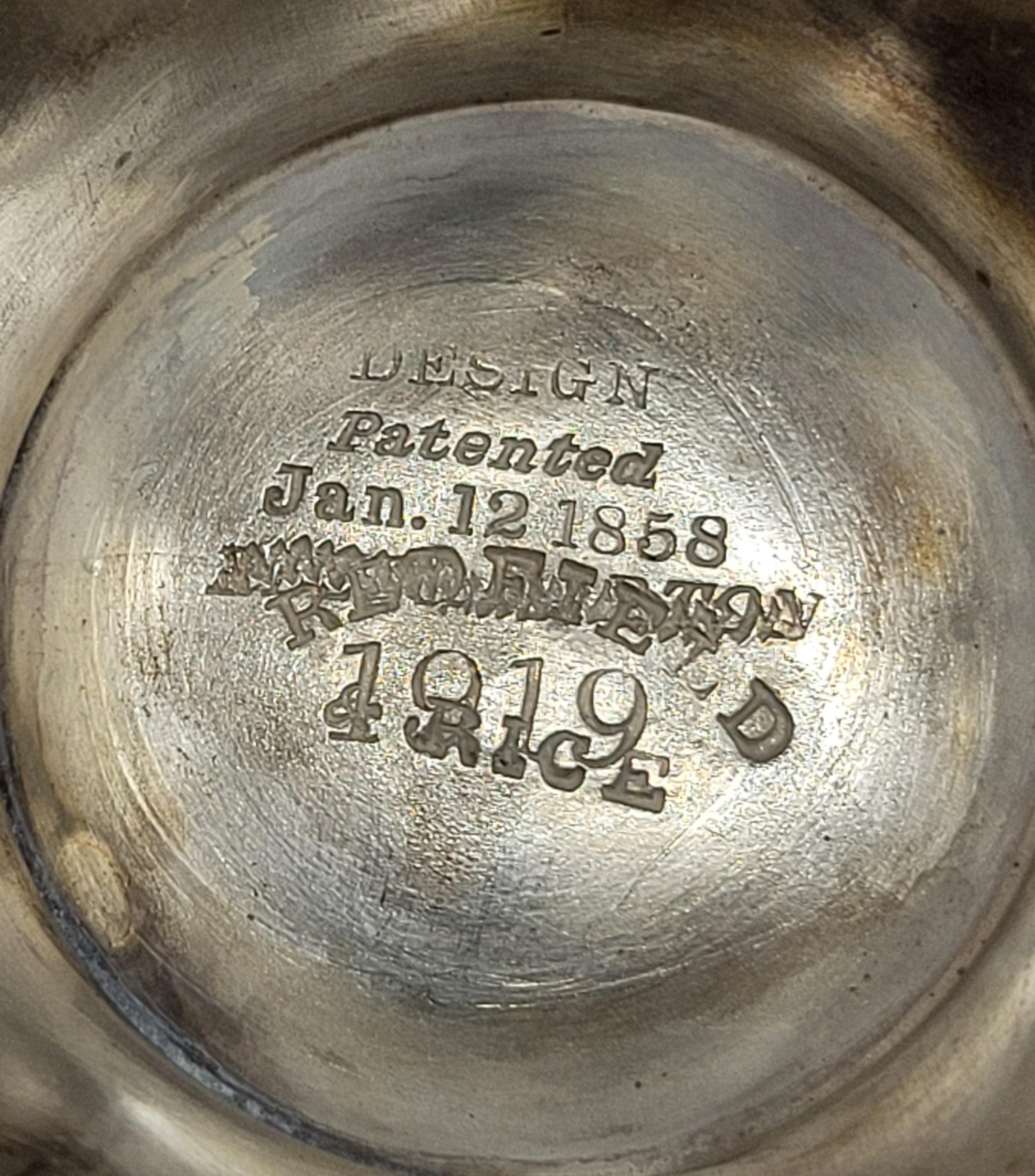 Fine XIX secolo Antico set da tè e caffè in argento Redfield & Rice del 1870 in vendita