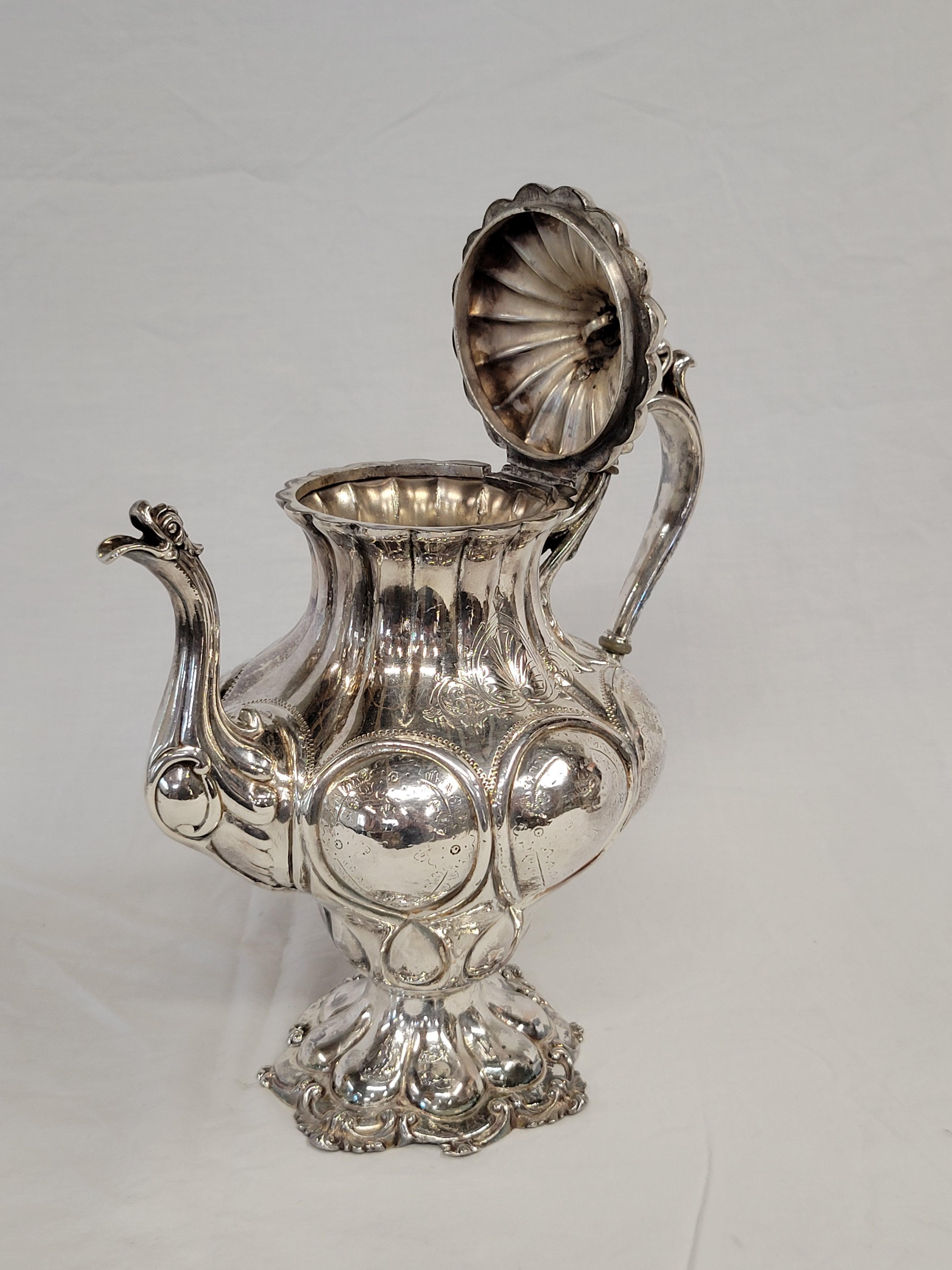 Antico set da tè e caffè in argento Redfield & Rice del 1870 in vendita 1