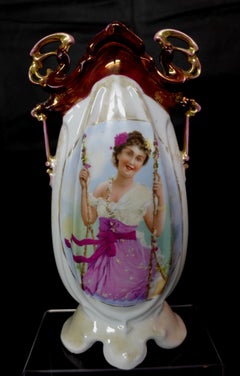 Antike österreichische Kaminsimsvase aus den 1875er Jahren, „Markiert“, #Ric00011