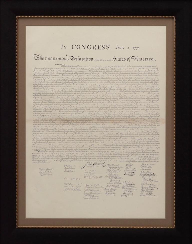 1877 Declaration of Independence, Antique Foldout In Good Condition In Colorado Springs, CO