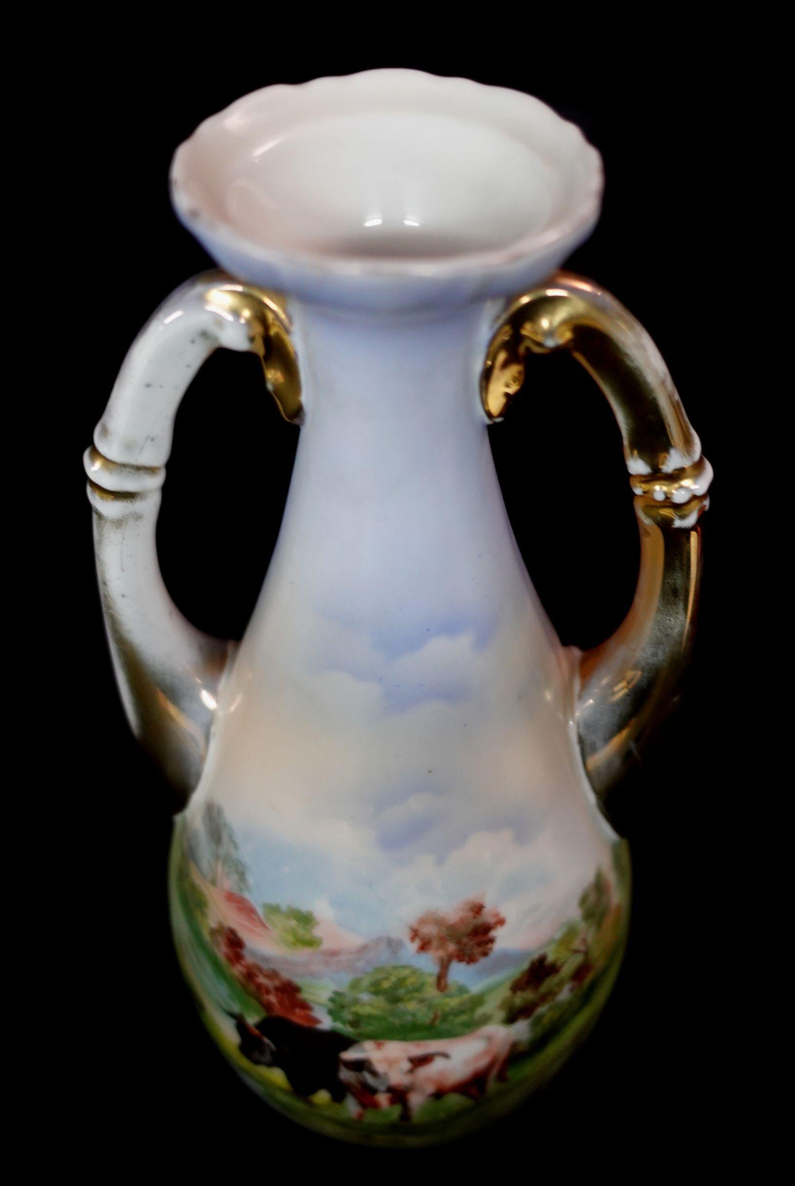 Peint à la main Vase autrichien victorien ancien des années 1890 « Marked », #Ric00012 en vente