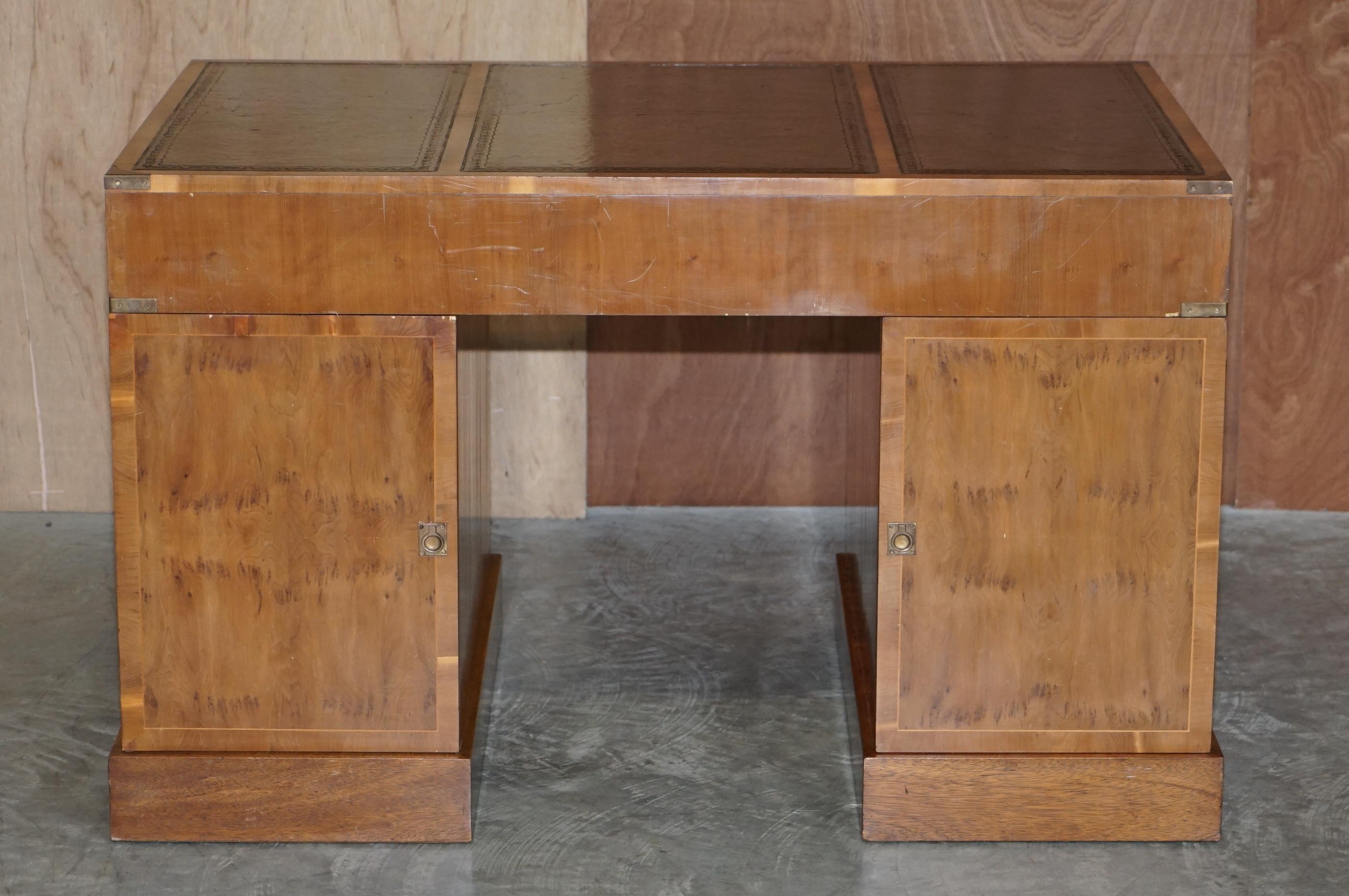 Antique 1880 Double Sided 15 Drawer 2 Cupboard Burr Elm Military Campaign Desk 6