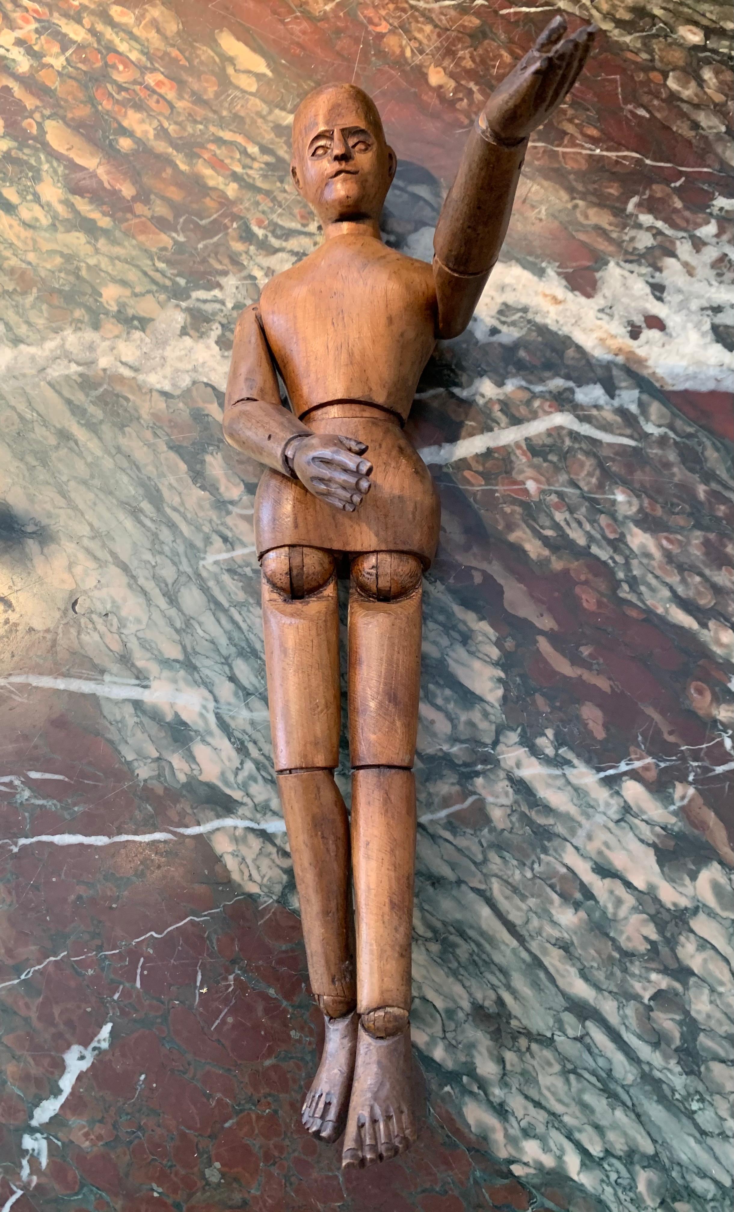 Antique 1880 French Artist's Mannequin Spruce Wood  1