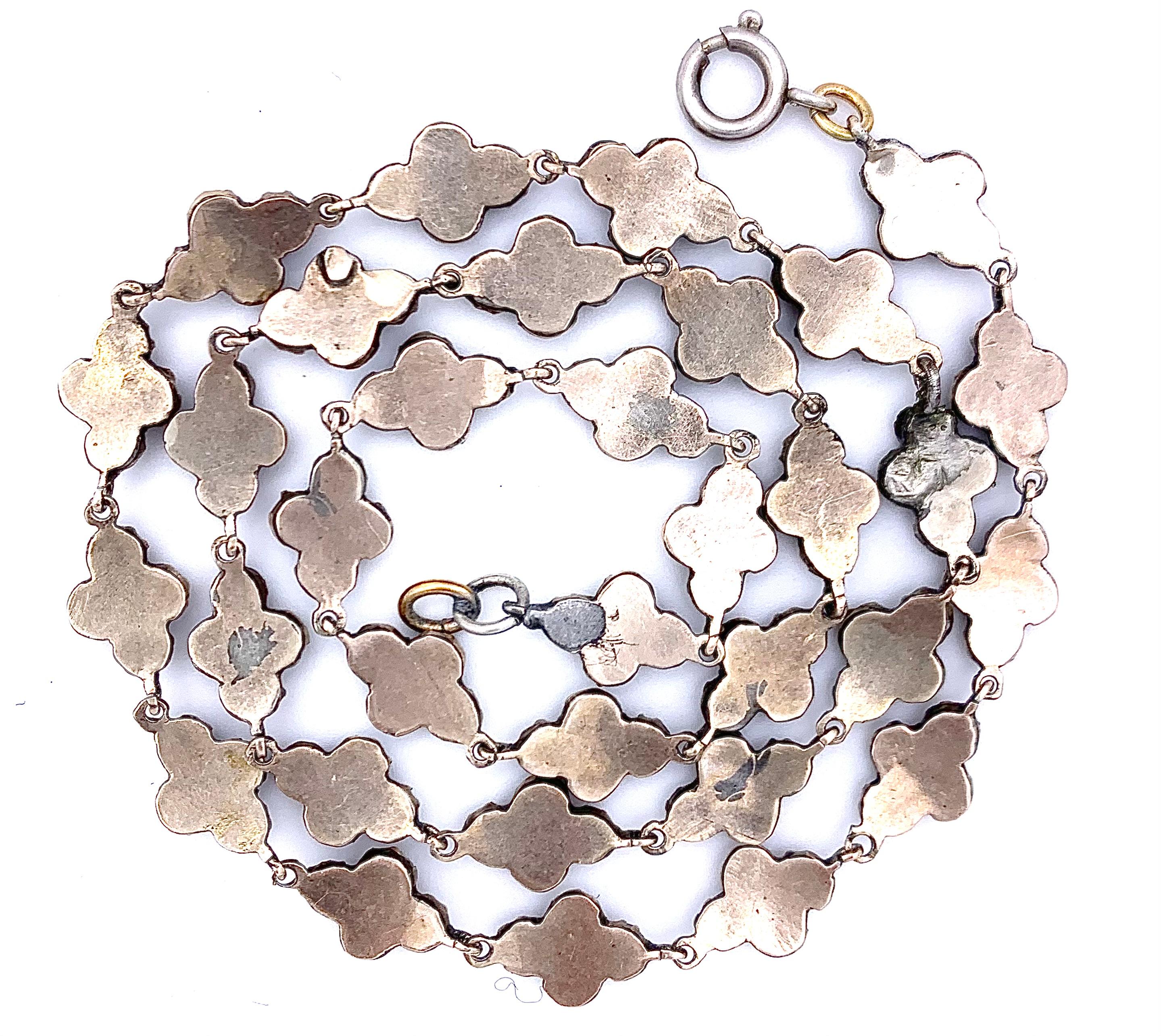 Antike antike 1880 Granat-Halskette Silber vergoldete böhmische Granate (Belle Époque) im Angebot