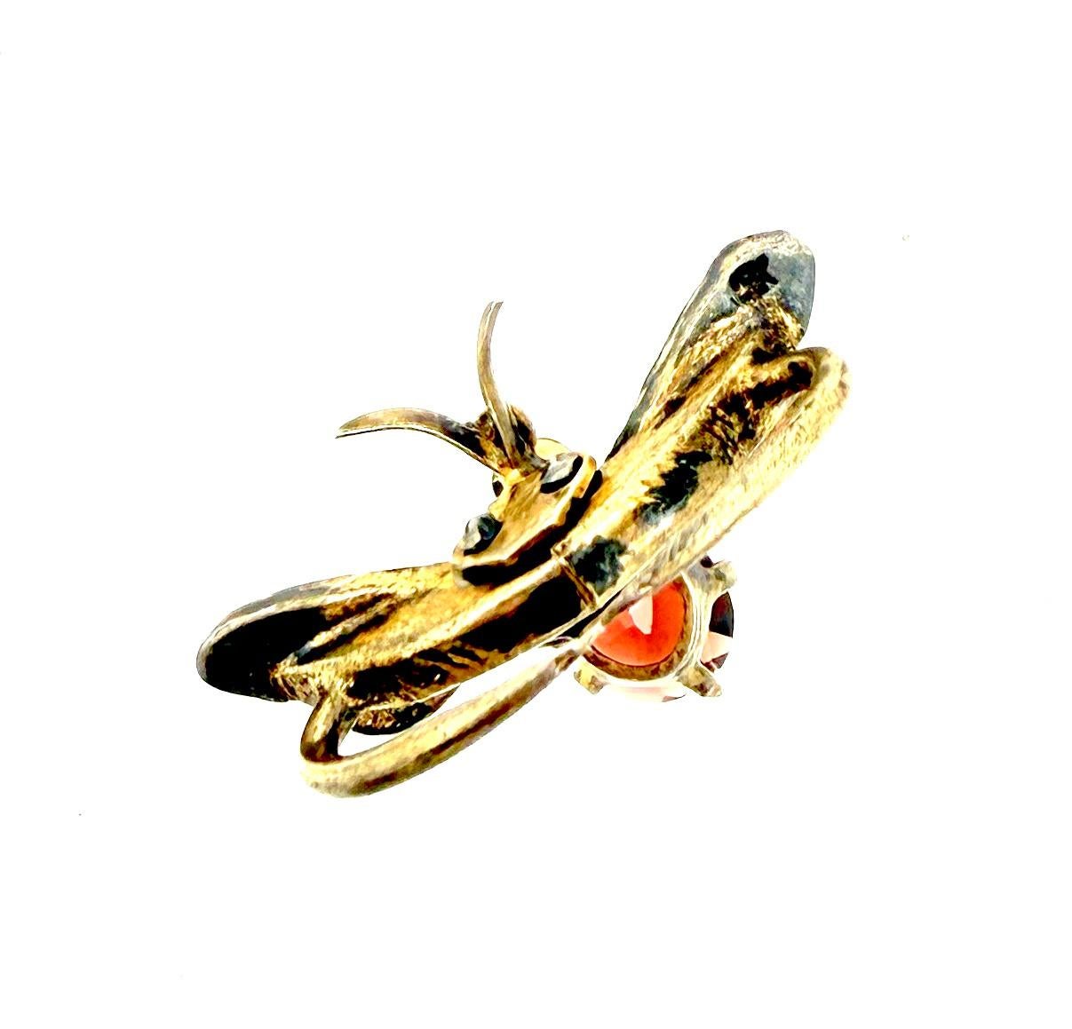 Taglio ovale Antico 1880 Insetto Fly Clip Argento Perla in vendita