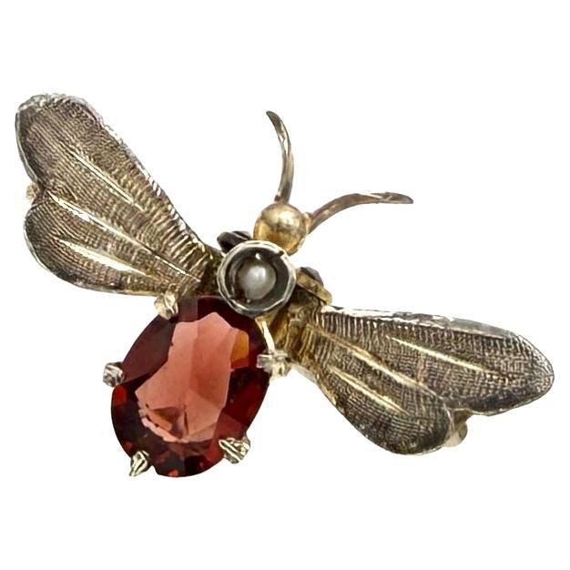 Antico 1880 Insetto Fly Clip Argento Perla in vendita