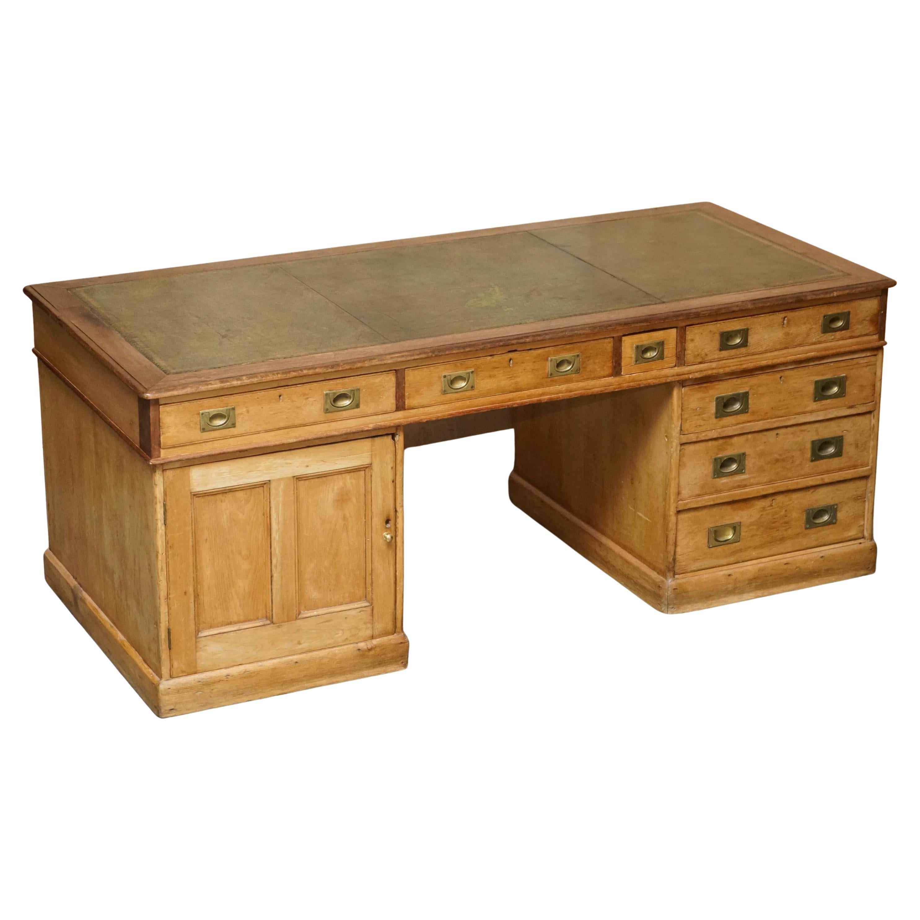 ANTIQUE 1880 LONDON NORTH WESTERN RAiLWAY STAMPED STATION MASTERS CAMPAIGN DESK For Sale