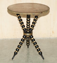 ANTiQUE 1880 SCOTTISH VICTORIAN BOBBIN TURNED GYPSY CHESSBOARD CHESS GAMES TABLE