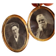 Antique 1880s Black Enamel Locket Pendant