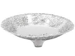 Antique 1880s Chinese Export Silver Fruit Dish