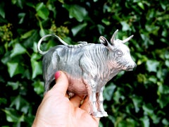 Antique 1880s Continental Sterling Silver Cow Creamers