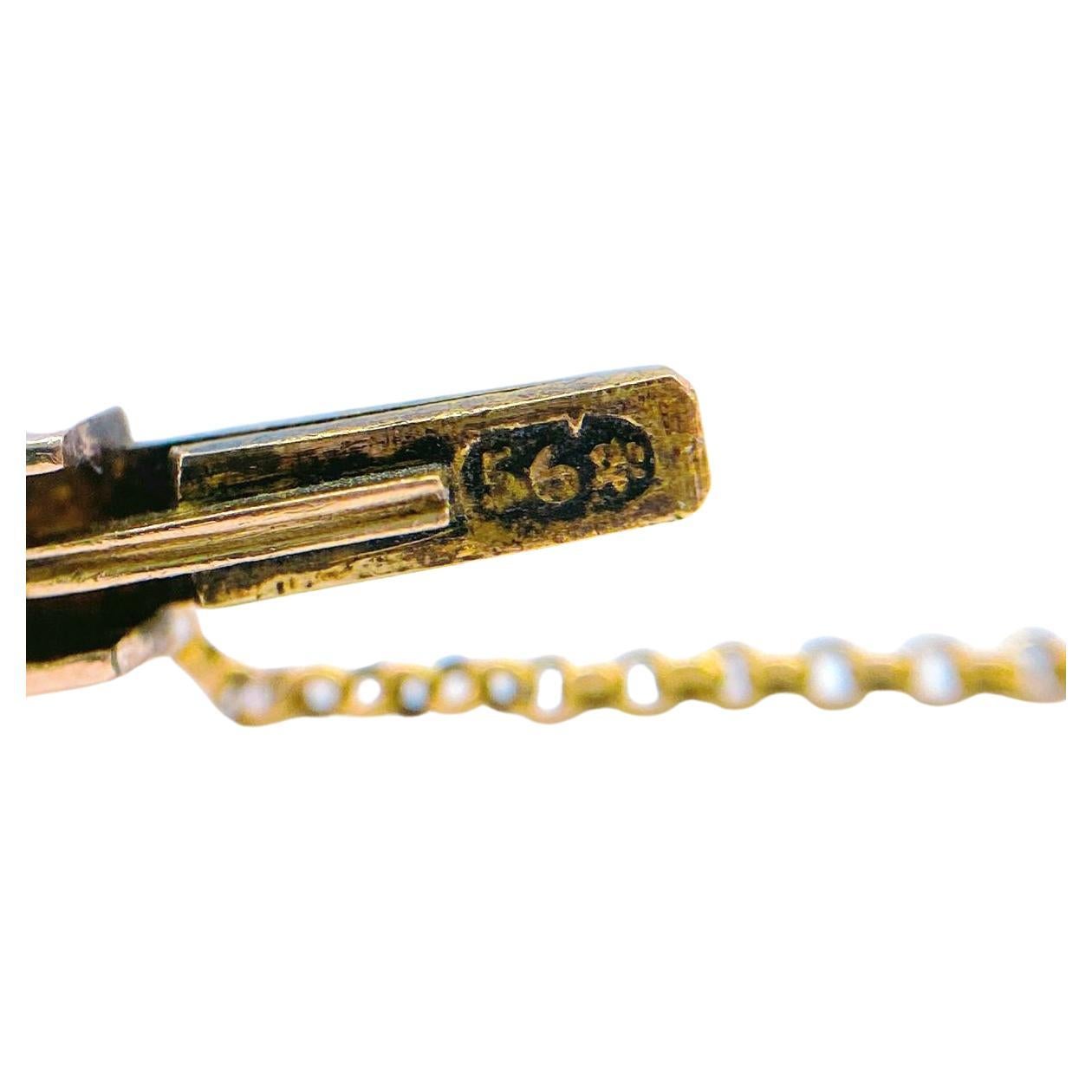Antico bracciale d'oro russo a ferro di cavallo con diamanti del 1880 in vendita 1