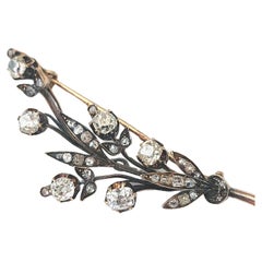 Antique 1880s Diamond Trimplant Russian Gold Brooch