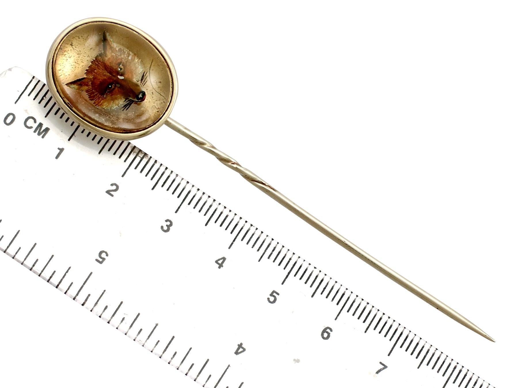 Antique 1880s Essex Crystal and Yellow Gold Pin Brooch 1