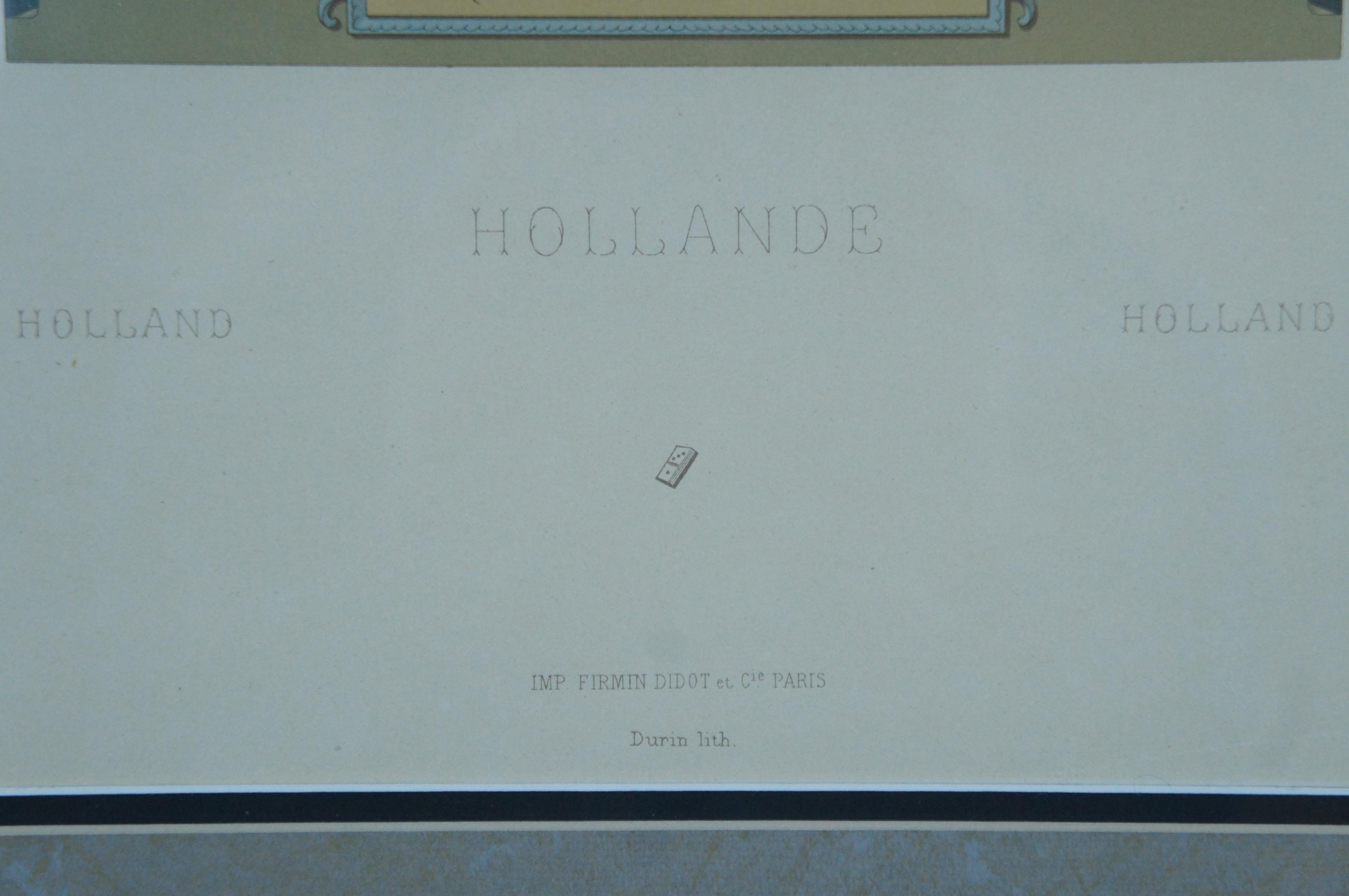 Antike 1880er Firmin Didot Hollande Romain Architektonische Lithographie Diptychon 31