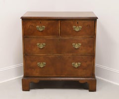 Antique 1880's French Banded Burl Walnut Chippendale Bachelor Chest