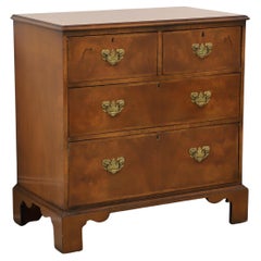 Antique 1880's French Banded Burl Walnut Chippendale Bachelor Chest