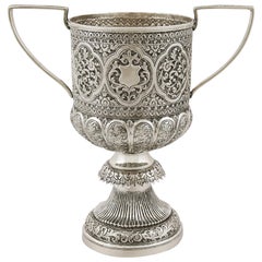 Antique 1880s Indian Silver Presentation Cup