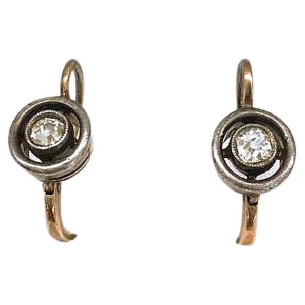 Antique 1880s Old Mine Cut Diamond Earrings For Sale