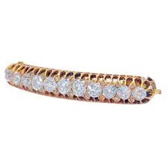 Antique 1880s Old Mine Cut Diamond Russian Gold Brooch