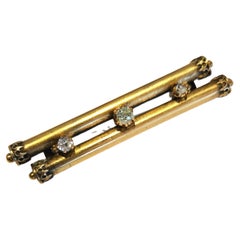 Broche russe ancienne en or avec diamants taille vieille mine, années 1880