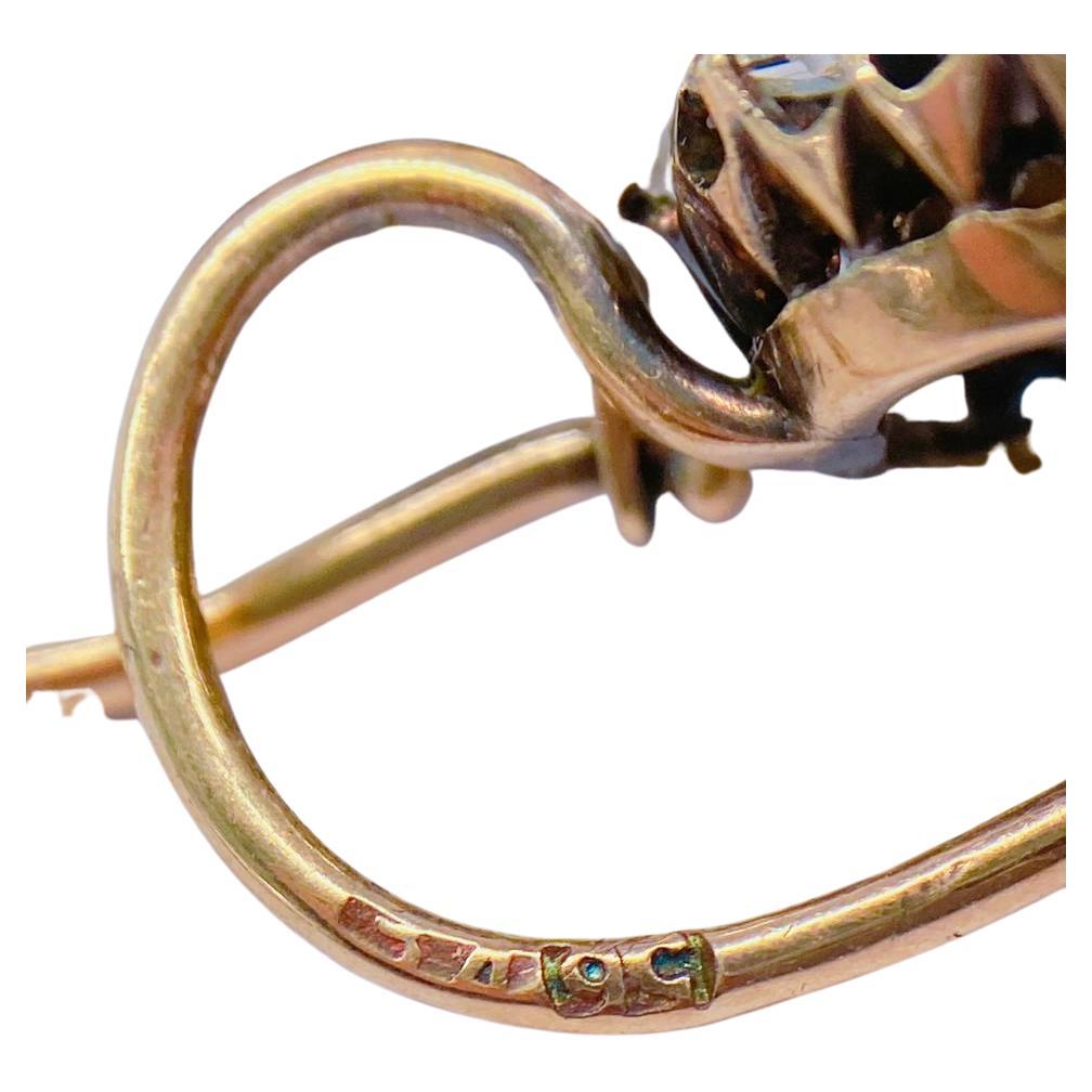 Antike 1880er Jahre Rosenschliff Diamant Russisch Gold Ohrringe 1