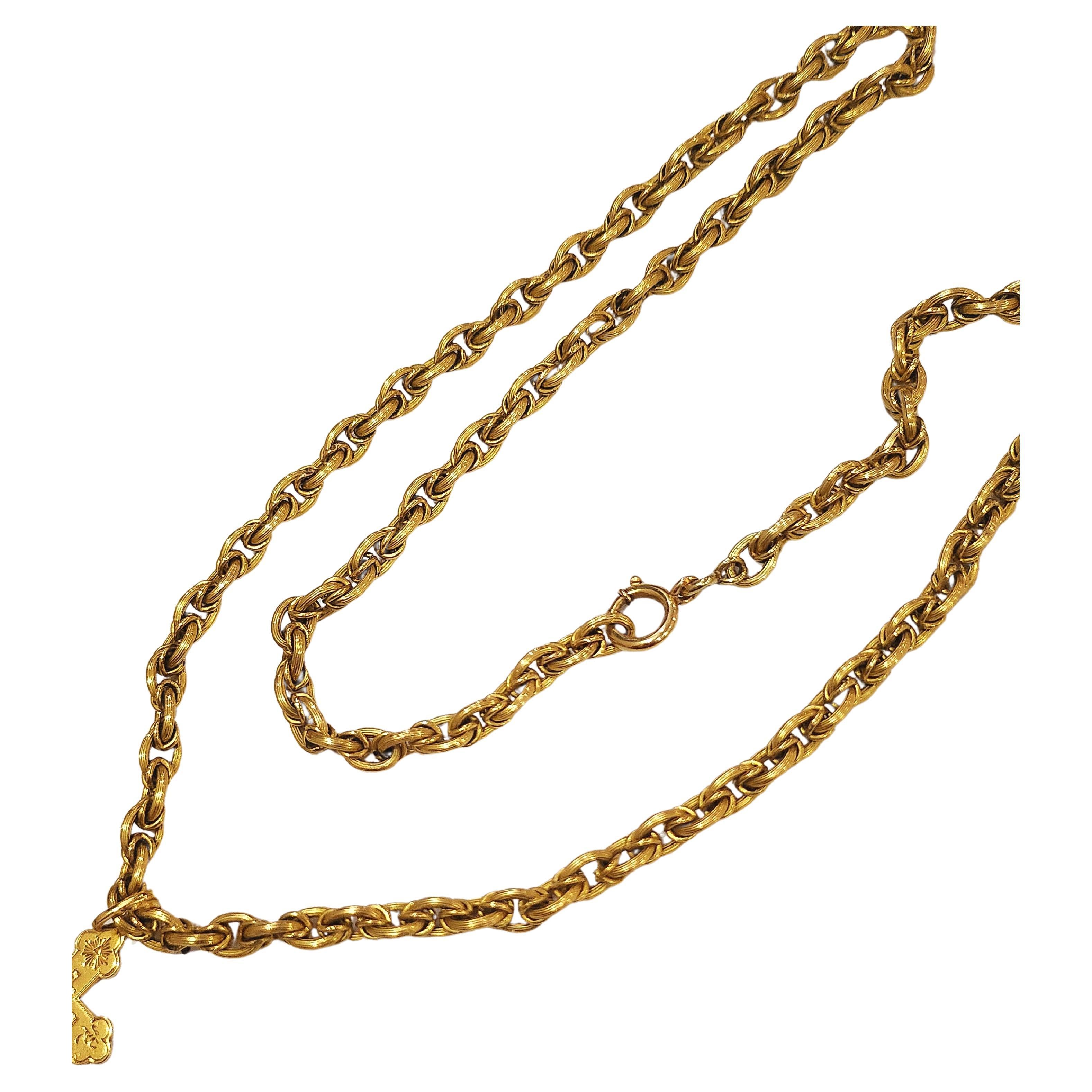 Antique 1880s imperial russian era heavy chain with cross pendant weight of 35 grams made in st petetsburge russia 1880s chain lenght 65cm hall marked 56 imperial russian gold standard and assay mark and imitial maker mark