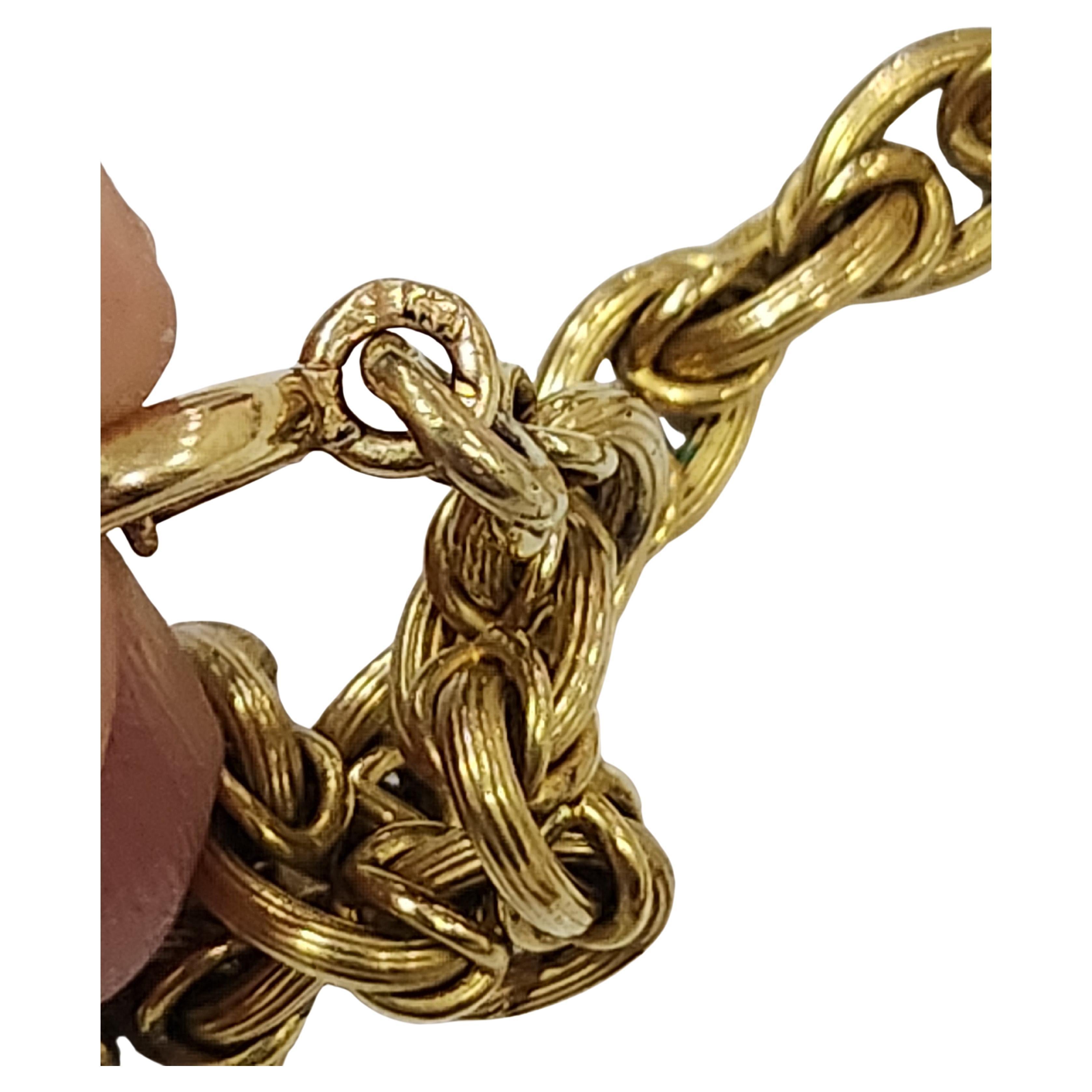 Women's or Men's Antique 1880s Russian Chain And Gold Cross For Sale