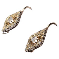 Boucles d
oreilles en or à diamants taillés en rose, Russie, 1880