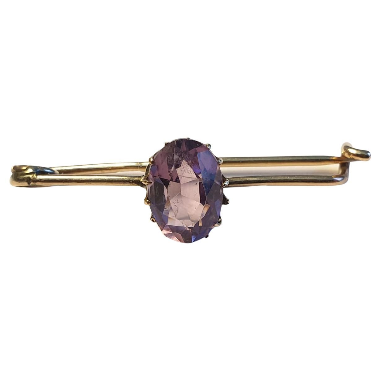 Antike 1880er Jahre sibirischen Amethyst russischen Gold Brosche