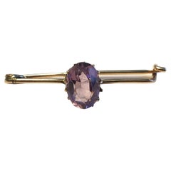 Antike 1880er Jahre sibirischen Amethyst russischen Gold Brosche