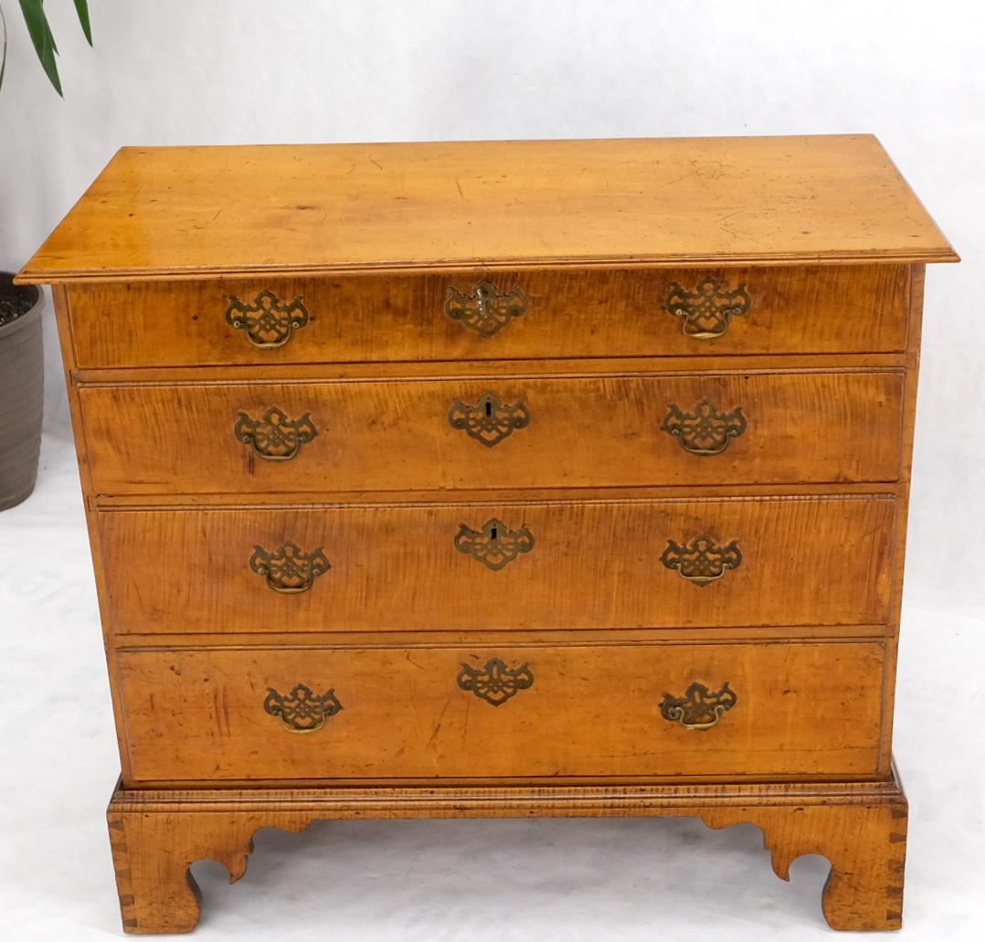 Antique 1880s Tiger Maple Chippendale Style Bachelor Chest Drawers Dresser For Sale 3