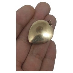 Antique 1880s Vicotrian Rose Cut Diamond Heart Gold Pendant
