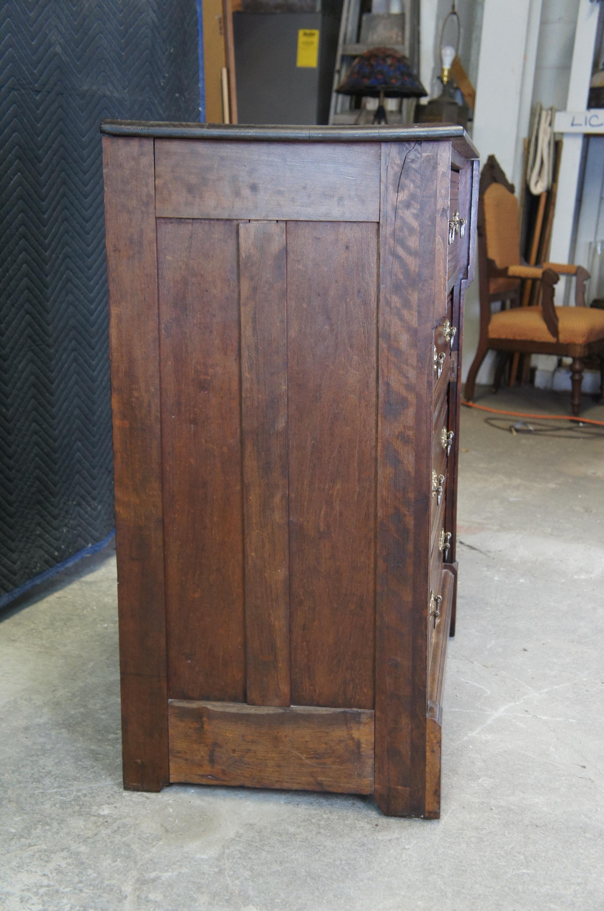 Antique 1880s Victorian Eastlake Walnut Side Lock Tallboy Dresser Chest Drawers 5