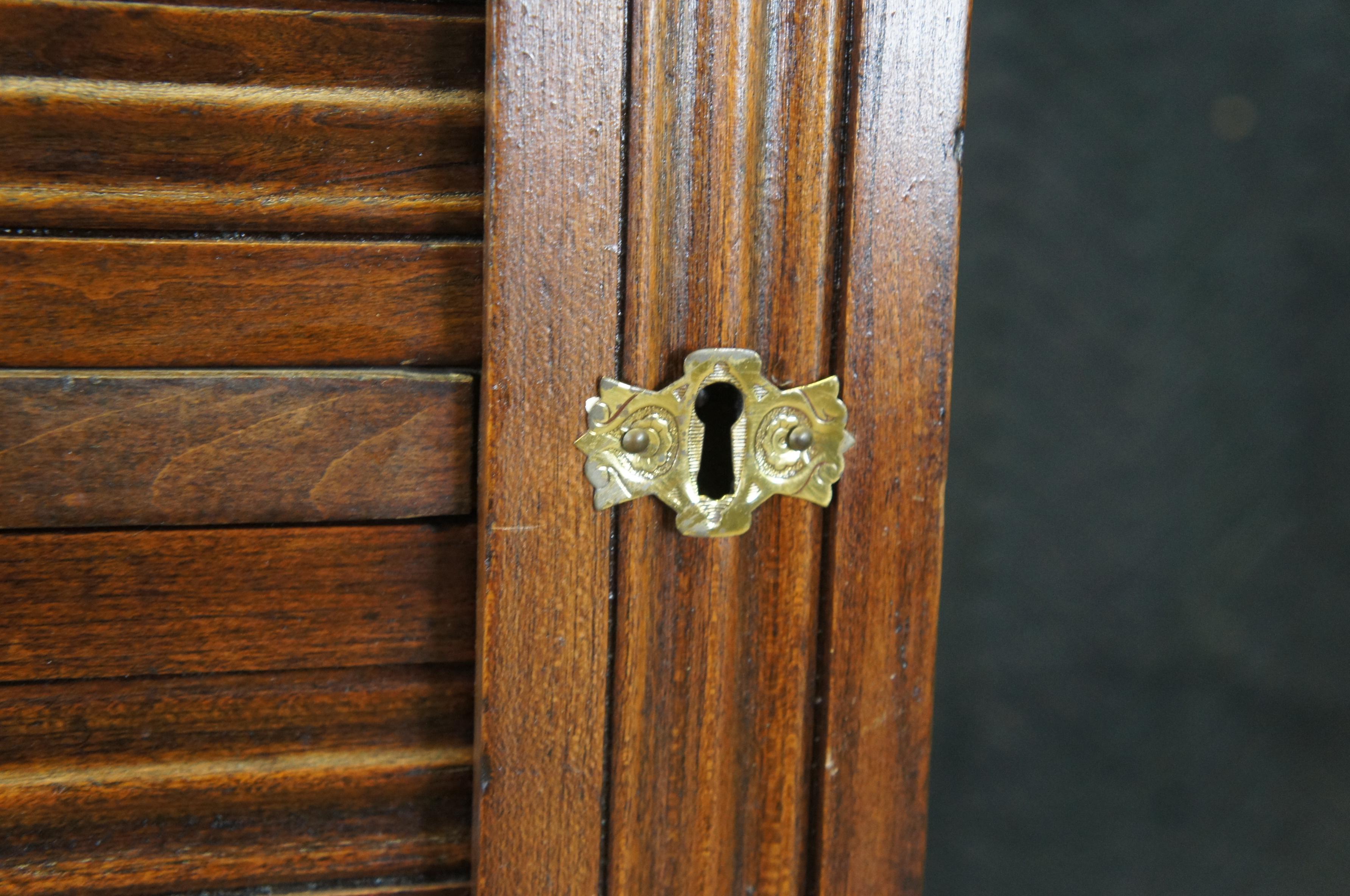 Antique 1880s Victorian Eastlake Walnut Side Lock Tallboy Dresser Chest Drawers 2