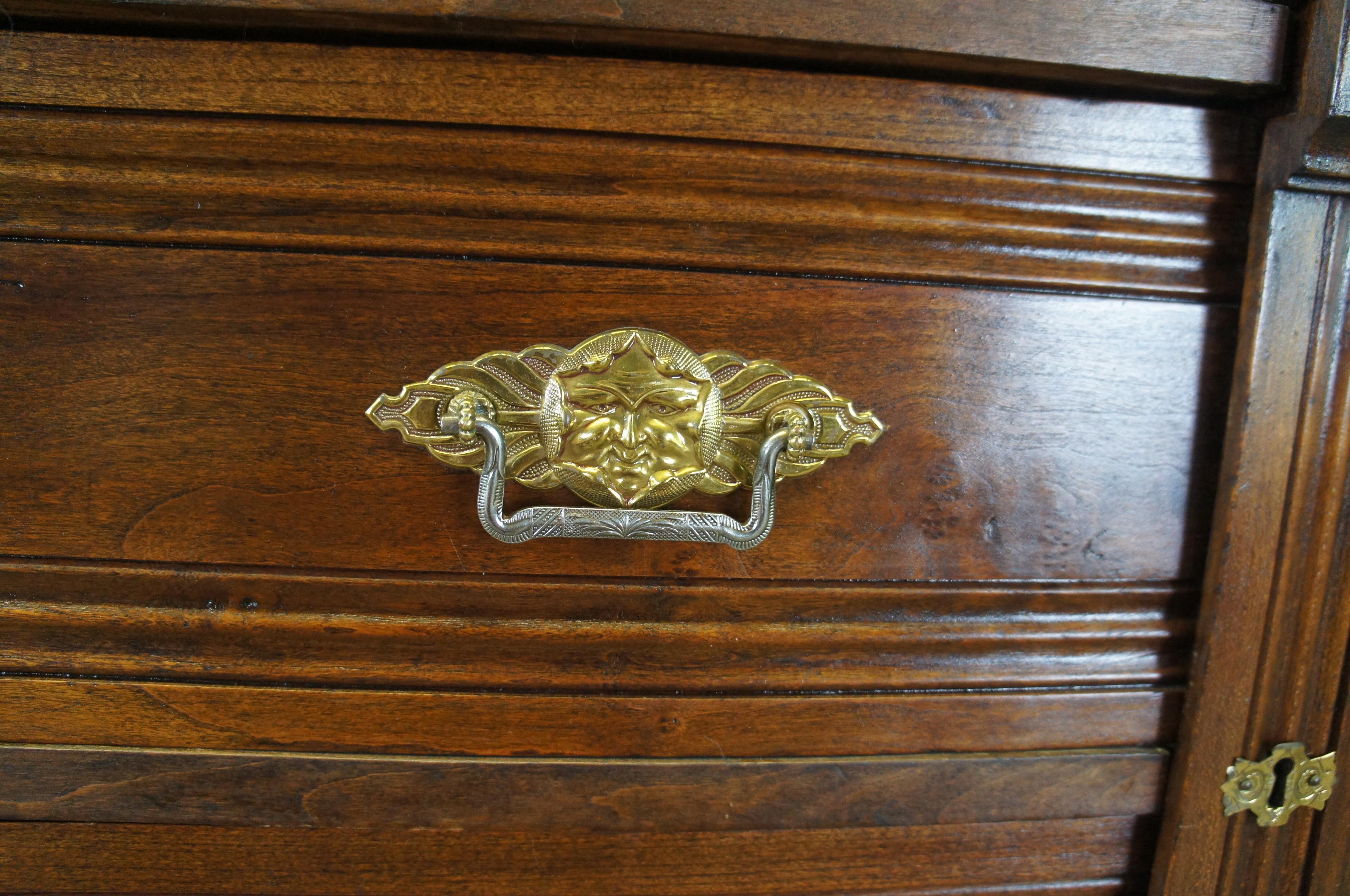 Antique 1880s Victorian Eastlake Walnut Side Lock Tallboy Dresser Chest Drawers 3