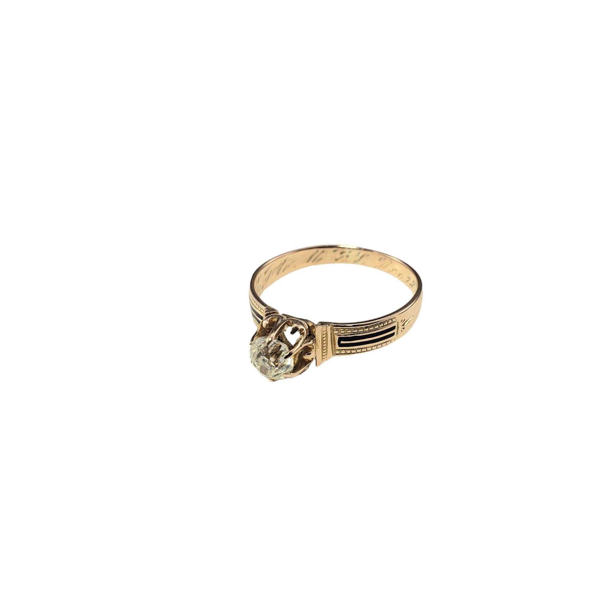 Old European Cut Antique 1881 14 Karat Yellow Gold and Diamond Engagement Ring Size 6.5 #17579