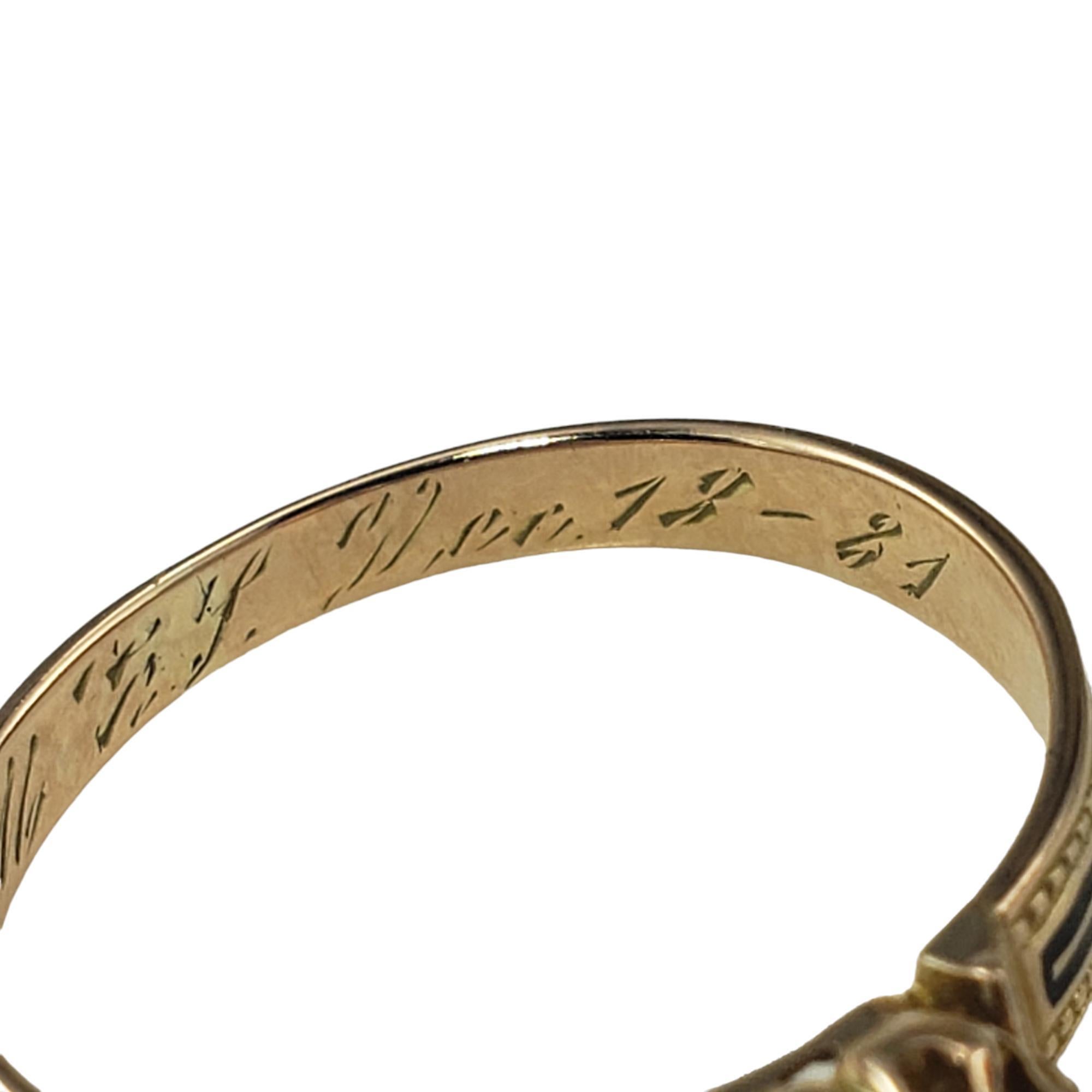 Antique 1881 14 Karat Yellow Gold and Diamond Engagement Ring Size 6.5 #17579 1