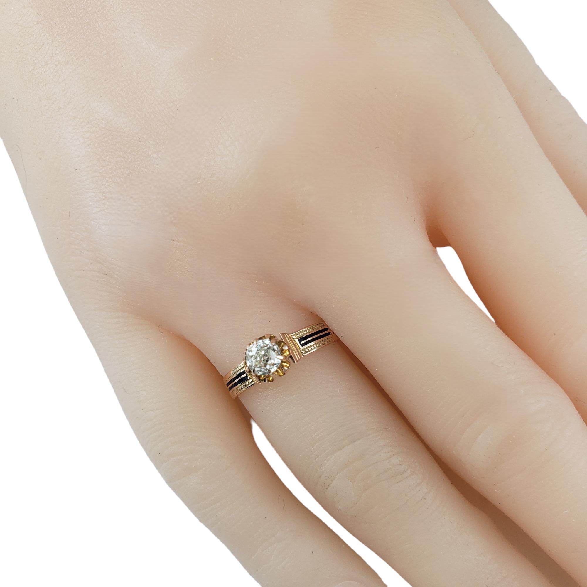 Antique 1881 14 Karat Yellow Gold and Diamond Engagement Ring Size 6.5 #17579 2