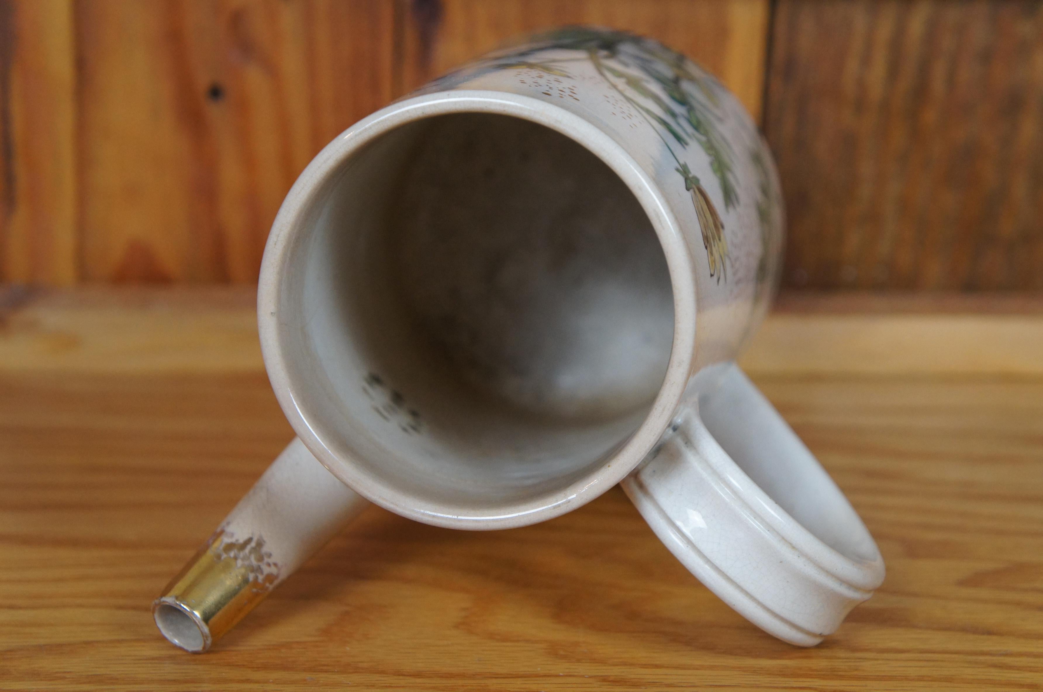 Late 19th Century Antique 1881 Rookwood Butterfly Chocolate Pot Teapot Coffee Pot Pitcher 9.5