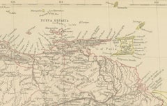 Antique 1882 Map of Venezuela, Colombia (New Granada), and Ecuador